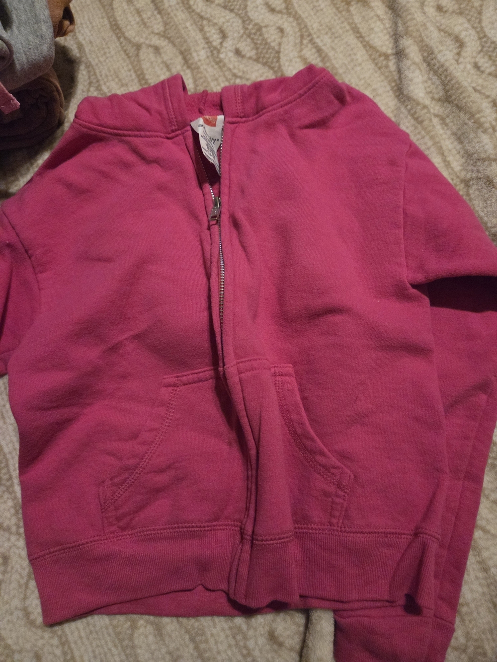 Hanes Pink Girls Zip-Up Hoodie